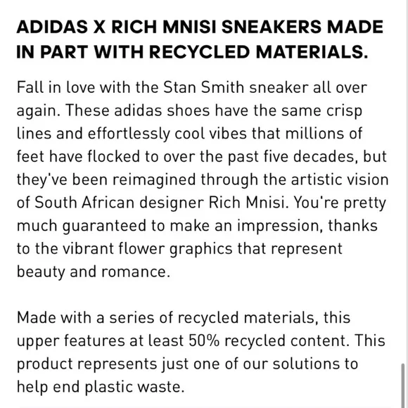 + ADIDAS + Rich Mnisi Stan Smith Sneakers - Picture 2 of 9